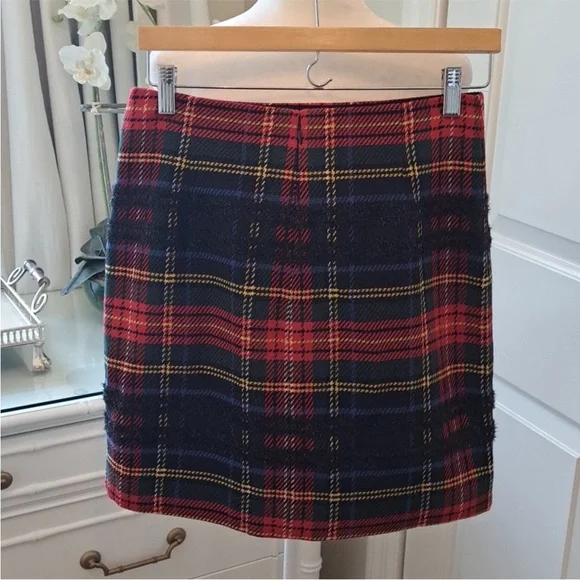 NWT, J Crew, Stewart Tartan Plain holiday mini pencil skirt, 4 - Picture 2 of 8